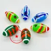 Dernières coloré ballon de football américain tuyaux à main en silicone filtre en verre neuf trous écran bol portable herbe tabac porte-cigarette fumer poche handpipes