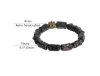 Bracelets Retro Hand Carved Ebony Bracelet Wholesale Unique Design Brass Charm Genuine Black Wood Men Women Stretch Wrist Jewelry Vajar