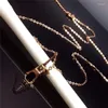Ciondoli in collana in oro viola 585 per donna placcata in rosa 14k torri semplici ciondolo a stella piccola catena di gioielli con clavicola