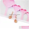 Stud más nuevo chapado en oro rosa forma de corazón pendiente de gota de circonio cúbico para mujeres elegante regalo de cristal novias damas de honor entrega de gota dhzgw