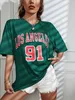 T-shirt Femme Los Angeles 91 Sport T-shirts Femmes USA City Vêtements imprimés Été Lâche Oversize T-shirt Coton Marque Manches courtes Casual Tops T240221