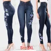 Women's Jeans Embroidered 2022 High Waist Jeans jeans womens trousers Pencil Pants models feet pants womens new jeans T240221
