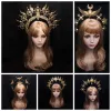 Smycken gotisk lolita tiara krona halloween dekor sol gudinna barock kronhuvudstycke kyrka mary barock tiara diy material delar