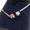 Wwpx Pendant Necklaces t Family S925 Sterling Silver Tiffanynet Womens Blue Red Seven Star Ladybug Necklace Fashion Versatile Personalized Jewelry Insect Pendant