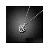 Pendant Necklaces Fashion 7 Style Heart With Zircon Mom Love Charm Necklace Family Jewelry Mother Pendant Word Gifts Wholesa Dhgarden Dhfah