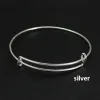 Brangles 50pcs / lot Gold Silver Color Charm Brangle Bracelet Extensible Bracelet Black Ajustement Brangles pour femmes