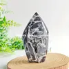 Druzy sphalerite flame 장식 검은 sphalerite crystal freeform 천연 드러시 sphalerite quartz orch point 조각 영적 변환 보석 보석