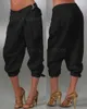 Pantalons pour femmes Capris été femmes pantacourt y2k vêtements couleur unie boucle poche conception pantalon décontracté taille haute pantalon à revers Streetwear T240221