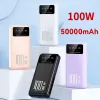 Cargadores 100W Power Bank 50000mAh Carga súper rápida para Huawei Samsung Cargador de batería externa portátil para iPhone 15 Xiaomi PowerBank