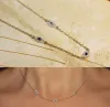 ネックレス2018高級シルバージュエリーミニマルデリケートCZトルコの邪悪な目の魅力Dainty Choker Choker ColarBone愛らしい女性ガールチェーンネックレス