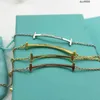 SNQ8 CHARM BRACELETS T Ailesi S925 STERLING Gümüş Tiffanynet Kadınlar Gülümseyen Yüz Bilezik Basit ve Çok Yönlü Moda Işığı Lüks Tam Elmas Bilezik El De