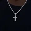 Designer de jóias Dropshipping Estilo Punk Hip Hop 925 Sterling Silver Lab VVS Moissanite Iced Out Cuban Cross Pingente Colar Para GiftHipHop