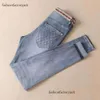 Men's 2022 Light Blue Mid Rise Elastic Jeans Fashion Simple Handsome Small Straight Leg Pants
