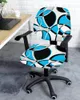 كرسي يغطي الملخص الهندسي الحديث الفن الأزرق مرنة على كرسي الكمبيوتر غطاء محاسبي القابل للالتفاف مقعد الانقسام