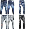 jeans en denim pour hommes style italien vélo moto rock jean bleu noir violet jeans déchirés pantalon meilleure version skinny cassé 11MRS9