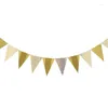 Party Decoration Rose Gold Pennant Wavy Banner Color Flag 12 Pieces Double Sided Bronzing Stripe Pull grossistarrangemang