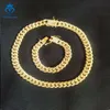 Hengxing Jewelry 15 mm kubanisches Kettenarmband aus 925er Sterlingsilber mit Moissanit-Diamant, schwere kubanische Gliederkette