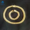 Hengxing Jewelry 15mm 925スターリングシルバーキューバチェーンブレスレットモイサナイトダイヤモンドアウトヘビーキューバリンクチェーン