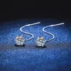 Boucles d'oreilles Sterling Silver 925 Boucles d'oreilles à gland Moisanite pour femmes 2ct D Diamond Clear VVS1 avec GRA Studs Best Gift Fine Jewelry