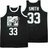 Men's T-Shirts Men Basketball Jerseys ROCK N JOCK WILL SMITH 33# Jersey Sewing Embroidery High-Quality Outdoor Sports Black Blue NEW 2023 J240221