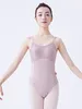 Stage Wear Women Classical Bodysuit Ballerina Dancewear Print Sleeveless Backless Dance Ballet Performance Gymnastics Leotard Costume