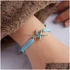 Bracelets de charme bracelet turquoise infinity coeur bracelet bracelet tissage pl bracelets réglables pour femmes filles bijoux de mode cadeau et d dhsjf