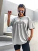 Koszulka damska USA Nowojorski list 100% bawełniany damski ramię t-koszule vintage High Street Clothing Wygodne koszulki samice o szyku t240221