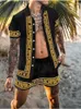Zestaw koszuli męskiej z nadrukiem 3D Patch Work CLARL SHAR SURPEVED Casual Shirt Overized Beach Shorts Summer Street Odzież Hawaje Zestaw 240221