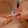 Ringen Pass Diamond Test D Kleur 1 Karaat Moissanite Trouwring Hoge Kwaliteit 18K Wit Gouden Ringen Mode Sterling Zilveren Sieraden