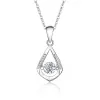 Necklaces S925 Silver With Diamonds Moving Droplet Necklace Fashion Temperament Moissanite Jumping Female Collarbone Chain