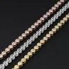 Bangles GRA Certified D Color VVS1 Moissanite Tennis Bracelet 100% 925 Sterling Silver 2mm Round Bubble Diamond Bracelets for Women Men