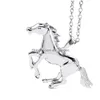 Colares Pingente Nova Chegada Sliver Ouro Cavalo Forma Cadeia Necklece para Mulheres Menina Bonito Animal 64x41mm Pingentes Colar Lu Dhgarden Dhsxa