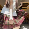 Röcke 2024 Jahr Mini Frauen Sommer Japanische High School Kawaii Rock Rote Boxen Junge Lustige Uniform Mein Tag Jupe