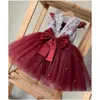 Girls Dresses Baby Dress Summer Cute Bownot Princess Birthday Party 1 Year Tutu Gown Toddler Infant Christening Clothing Drop Delivery Otwx9