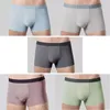 Underbyxor Ice Silk Men's Underwear Boys Boxers Cotton Crotch Pants Antibacterial sömlös stor storlek MNK18