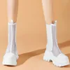 Sandals High Top Fashion Sneakers Women Genuine Leather Wedges Heel Gladiator Female Round Toe Platform Pumps Casual Shoes