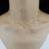 Kettingen vuur opaalsteen verguld 925 sterling zilveren choker geometrische kleine ronde ronde ronde ovale druppelvormige charme ketting