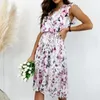 Casual jurken dames bedrukte zonnejurk sexy bloemen v-hals stropdas zwangerschap maxi voor dames zomer 100 katoenen jurk