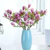 Fiori decorativi Decorazione domestica di nozze fai da te con foglie Bouquet finto fatto a mano Simulazione artificiale Magnolia