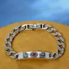 Armbanden retro dominerande 925 sterling silver armband utsökta varg tiger ko kyckling figur kedja män bar party nisch hand smycken