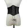 Cinture Cintura elastica in vita per corsetto per abiti da donna con cravatta larga Bustier Catena a farfalla