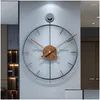 Zegary ścienne luksusowy duży zegar nowoczesne metalowe drewno ciche zegarki mechanizm relo de parede salon dekoracja gpf50yh Dostarcz dhcin