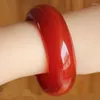 Bangle Natural Red Agate Wide Femme authentique Jades Stone Grand Bracles pour femmes Plus taille Bracelet Maid Bijoux Accessoires