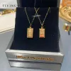 Anhänger TIYINUO Authentische AU750 Echtgold 18 Karat Be Rich Bricks Anhänger Halskette Klassisches Geschenk Echtes Geschenk Für Frau Edlen Schmuck