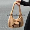 Shoulder Bags Autumn Winter Large Capacity Womens Tote Bag Retro Wool Velvet Design Leer Ladie Armpit Bag And Purse Female Soulder andbagH24221