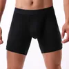 Underbyxor 2024 män boxare lång ben underkläder erkek naturlig bomull sexig shorts toppmärke mjukt