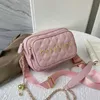 حقيبة الكاميرا مقصورة مزدوجة أكياس كروسوديس pu totebag22.5x16x10.5cm مادة الشبكة الكلاسيكية حقيبة اليد DesignerBag Wallte