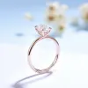 Bagues Kuololit Radiant Moissanite Bague pour femmes Soild 18K 14K Or Rose Cacher Halo Bijoux de mariage pour fiançailles cadeaux de Noël