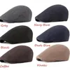 Berets 6 Arten Männer Warm 2024 Frühling Herbst Winter Winddicht Straße Sboy Baumwolle Ivy Cap Golf Hüte Retro Schirmmütze maler Caps