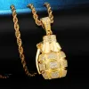 Necklaces Fashion Jewelry for Men Charm Hip Hop Iced Out Bling Grenade Shape Pendant Necklaces AAA Zircon High Quality Hip hop Necklace